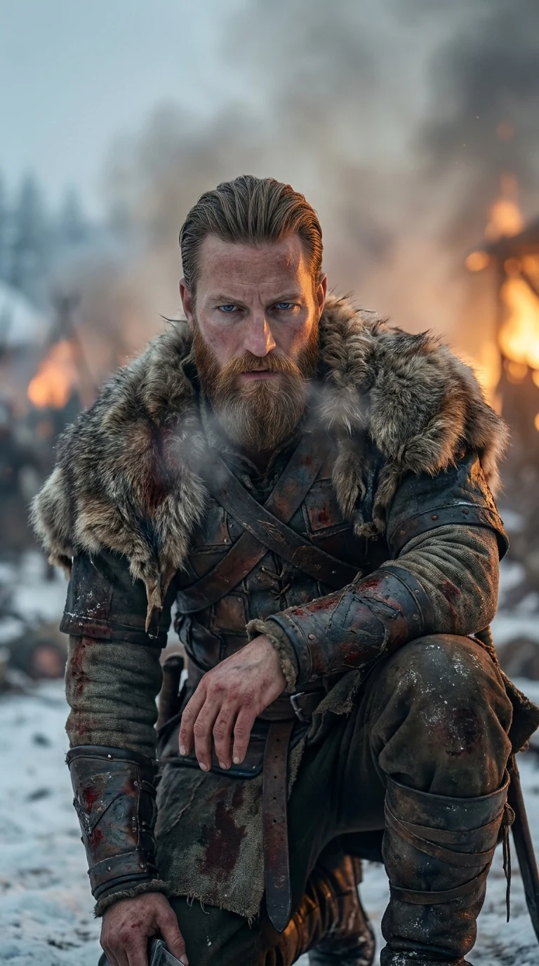 AI sukurtas vikingų veikėjas kino scenoje